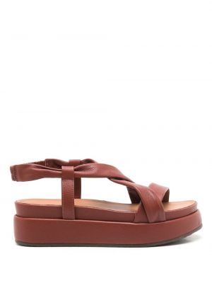 Kožne sandale s platformom Sarah Chofakian smeđa