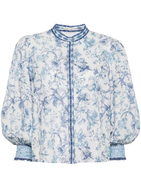 Φλοράλ βαμβακερή μπλούζα με σχέδιο Alice + Olivia