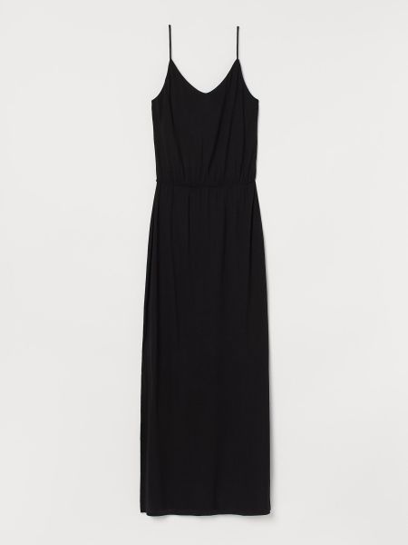 Черное длинное платье H&m