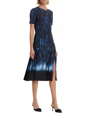 Платье миди с абстрактным узором Altuzarra синее