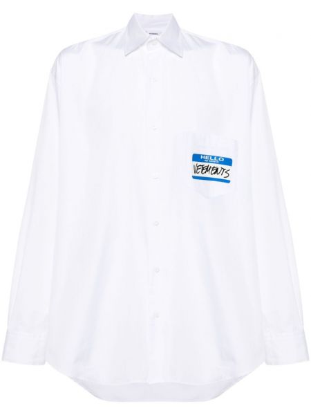 Bombažna srajca Vetements bela