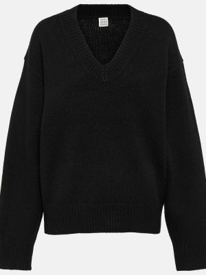 Sweter wełniany z kaszmiru Toteme czarny