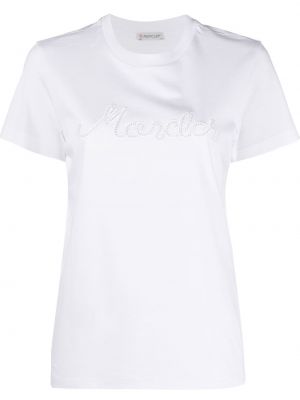 T-shirt ricamato Moncler bianco