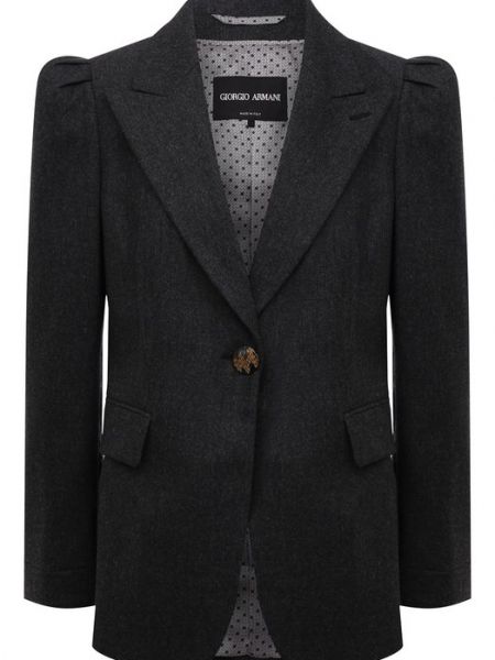 Шерстяной пиджак Giorgio Armani серый