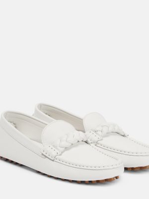 Pantofi loafer din piele din piele Gianvito Rossi alb