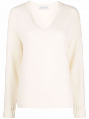 Кашмирен пуловер с v-образно деколте Officine Generale бяло