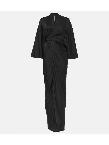 Satin maxi kjole Rick Owens sort