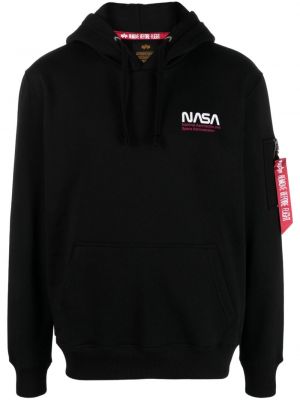 Jersey hoodie mit print Alpha Industries schwarz