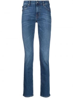 Skinny fit-jeans med låg midja 7 For All Mankind blå