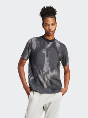 Pruhované tričko Adidas šedé