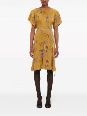 Květinové hedvábné šaty s potiskem Victoria Beckham