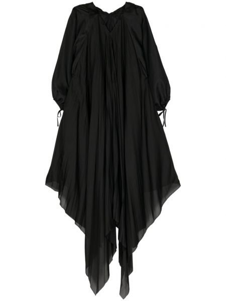 Asymetrické hedvábné koktejlové šaty Shanshan Ruan černé