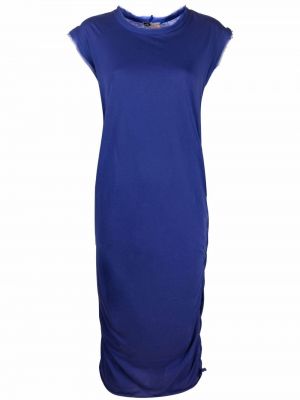 Hedvábné midi šaty Lanvin Pre-owned - modrá