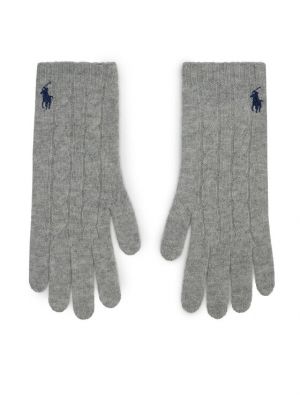 Rękawiczki wełniane Polo Ralph Lauren szare