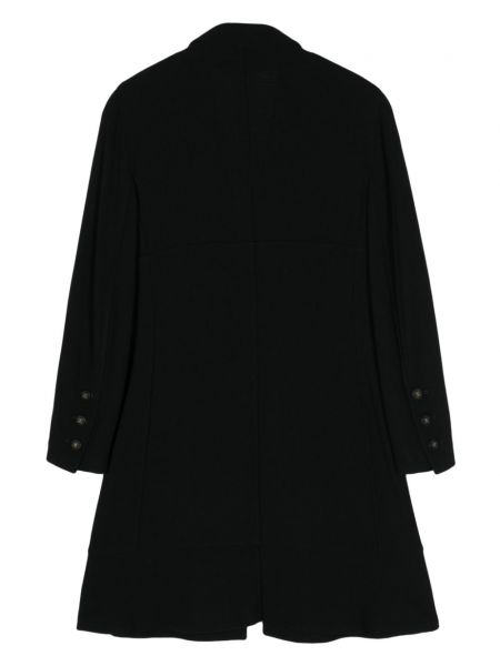 Vlněný kabát s knoflíky Chanel Pre-owned černý