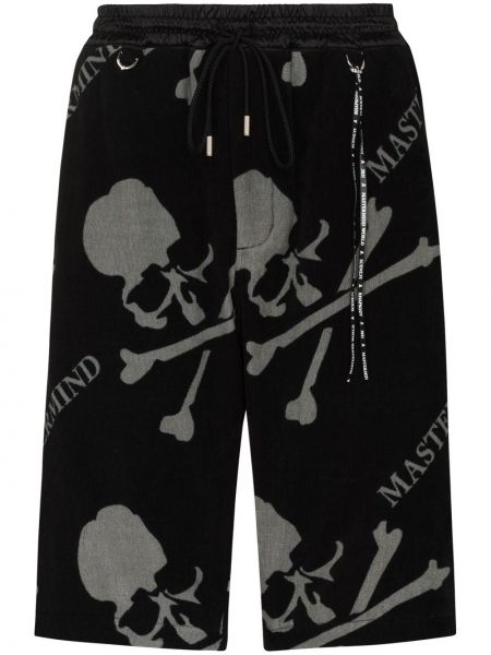 Pantalones cortos deportivos con estampado Mastermind World negro