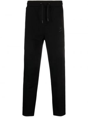 Bavlněné sportovní kalhoty s výšivkou Karl Lagerfeld černé