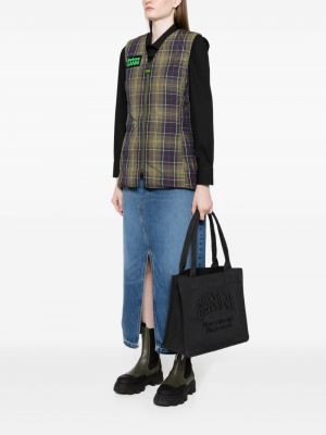 Shopper handtasche mit stickerei Ganni schwarz