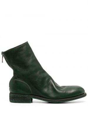 Leder ankle boots mit reißverschluss Guidi grün