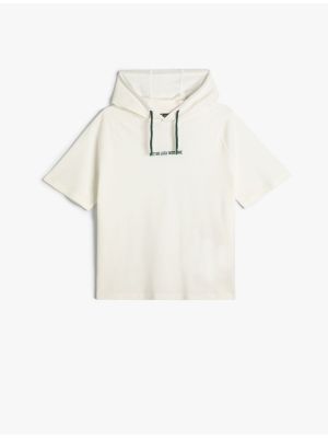 Μπλούζα με κουκούλα με σχέδιο με κοντό μανίκι Koton