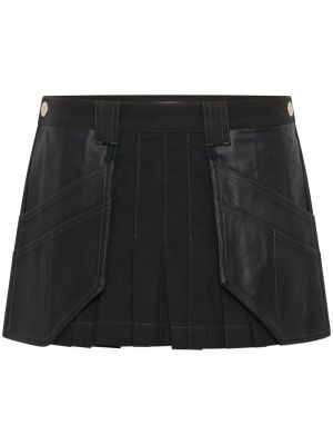 Plisovaná sukně s nízkým pasem s knoflíky z nylonu Dion Lee - černá
