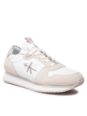Sneakers με κορδόνια με δαντέλα Calvin Klein Jeans λευκό