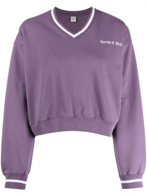 Sweatshirt mit stickerei mit v-ausschnitt Sporty & Rich lila