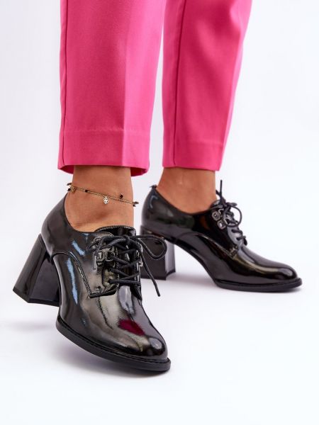 Kožne cipele s visokom petom od lakirane kože Kesi crna