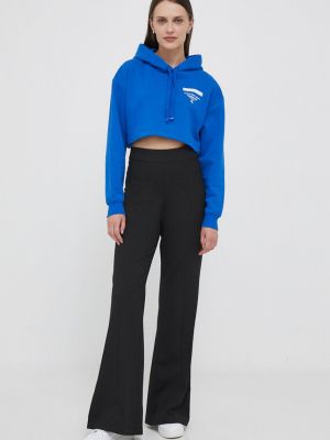 Bluza z kapturem z nadrukiem Calvin Klein Jeans niebieska