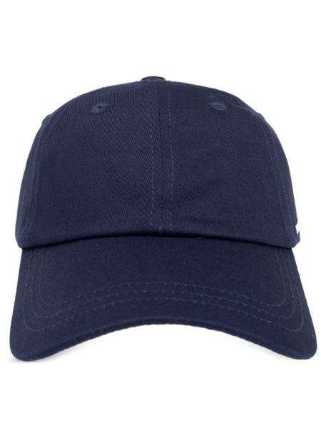 Haftowana czapka Samsoe Samsoe niebieska