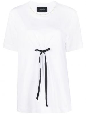 Тениска с панделка Simone Rocha бяло