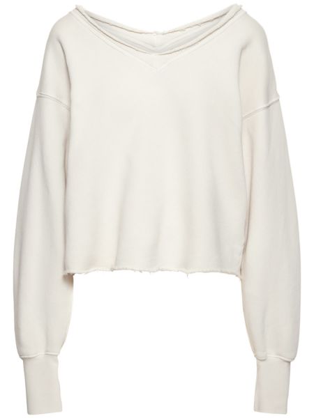 Sudadera con escote v Les Tien blanco