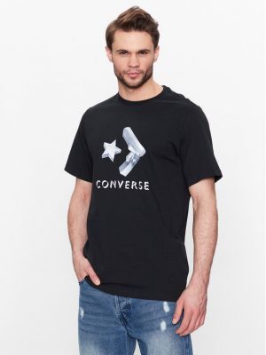 Marškinėliai su žvaigždės raštu Converse juoda