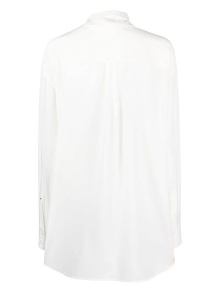 Jedwabna bluzka z kokardką Sportmax biała