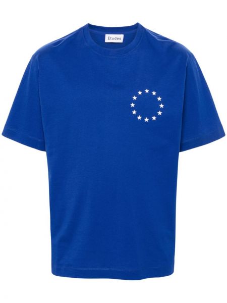 T-shirt aus baumwoll études blau