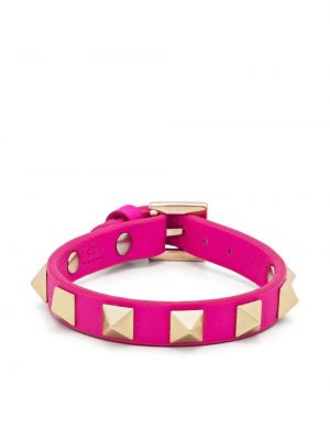 Leder armband Valentino Garavani pink