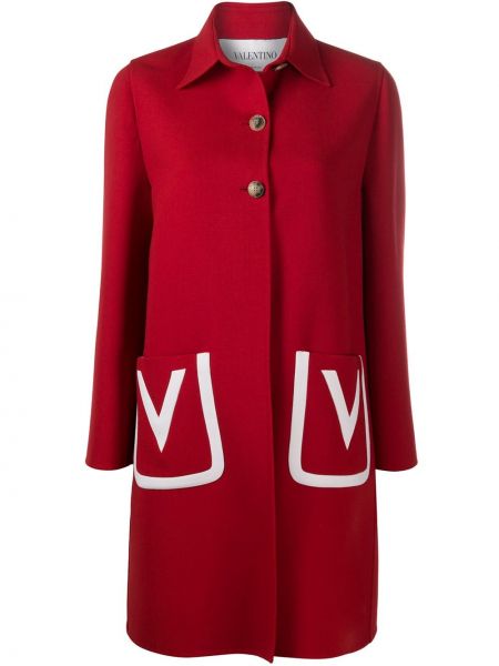 Abrigo con bolsillos Valentino rojo
