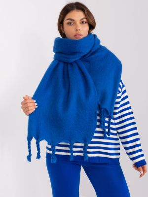 Šátek s třásněmi Fashionhunters modrý