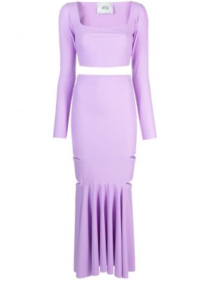 Plisovaná dlhá sukňa Atu Body Couture fialová