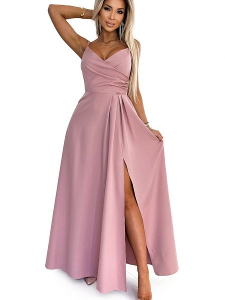 Κομψό μάξι φόρεμα Numoco ροζ