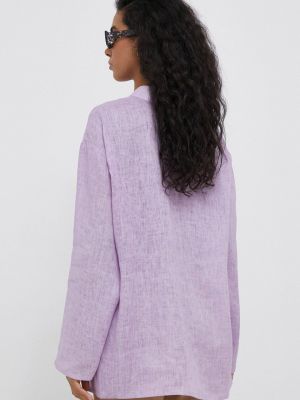 Bluză de in Emporio Armani violet