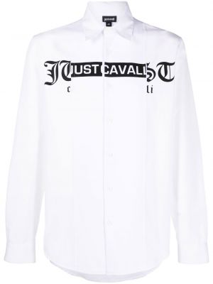Риза с принт Just Cavalli бяло
