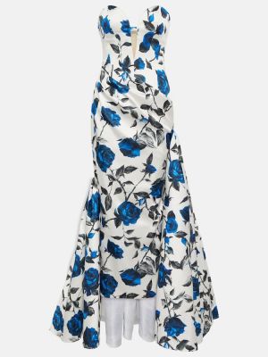 Satenska maksi haljina s cvjetnim printom s draperijom Rasario