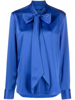 Сатенена блуза с панделка Alex Perry синьо