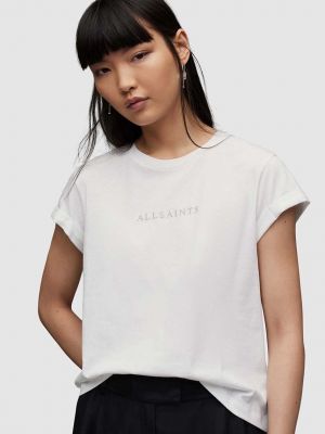 Bavlněné tričko Allsaints bílé