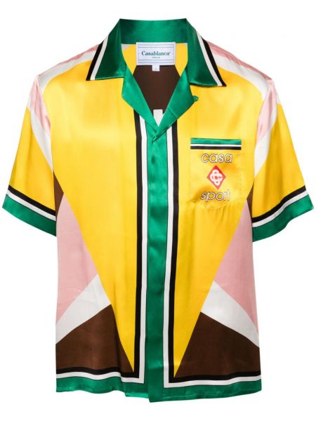 Jedwabna koszula Casablanca żółta