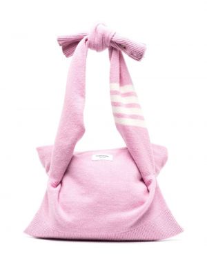 Шопинг чанта от мерино вълна Thom Browne розово