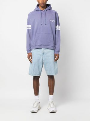 Raštuotas dryžuotas džemperis su gobtuvu Guess Usa violetinė