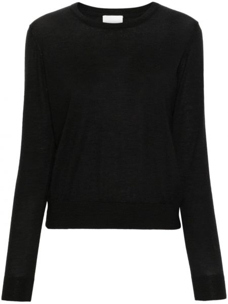 Kašmira džemperis ar apaļu kakla izgriezumu Allude melns