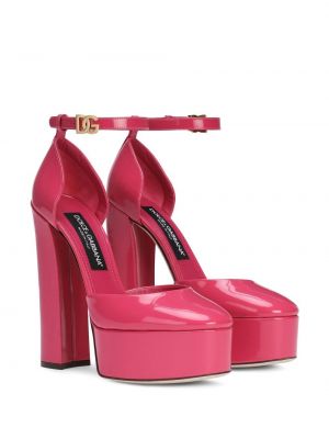 Mulės su platforma Dolce & Gabbana rožinė